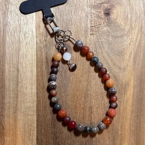 ⭐️ Handmade REAL STONE -Spice- Phone Strap Bracelet Clip On #40